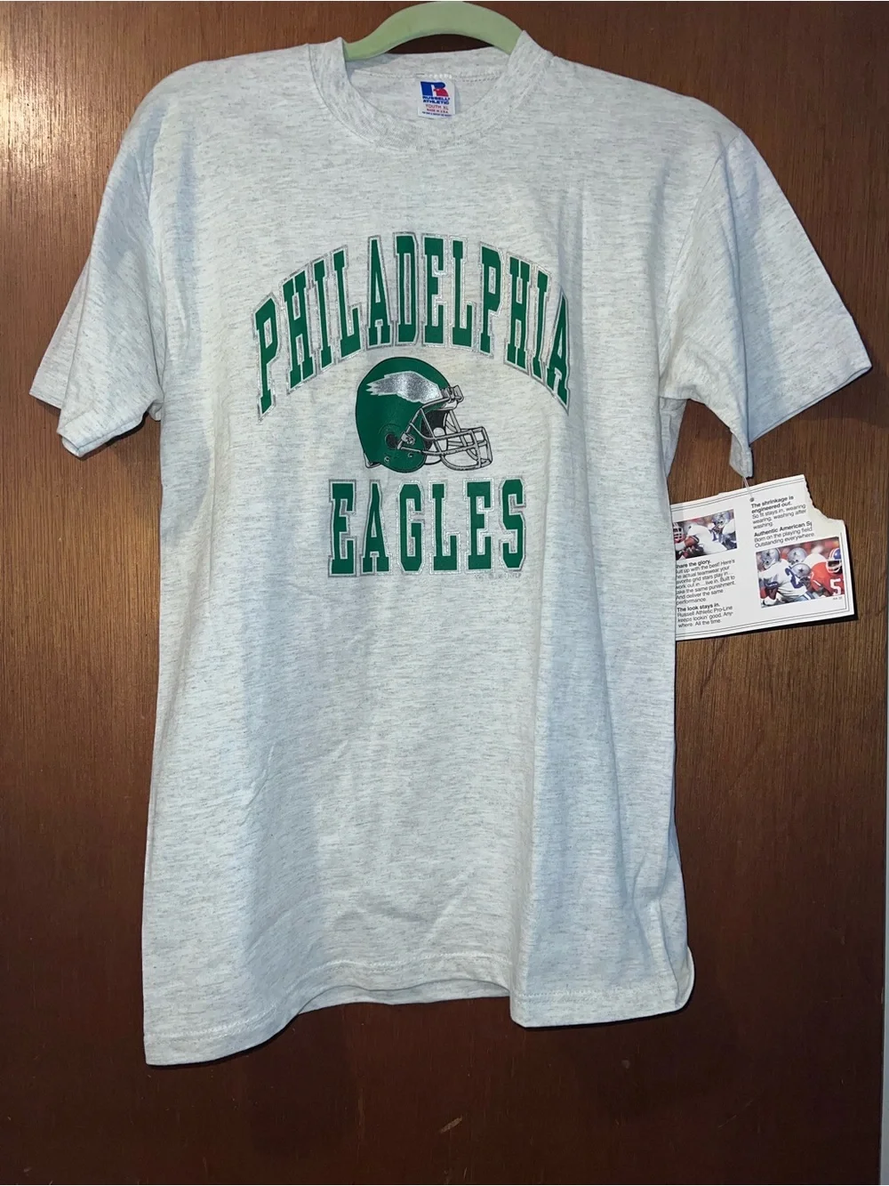 Vintage Philadelphia Eagles Gray TShirt Russell Athletic Youth XL New With Tags